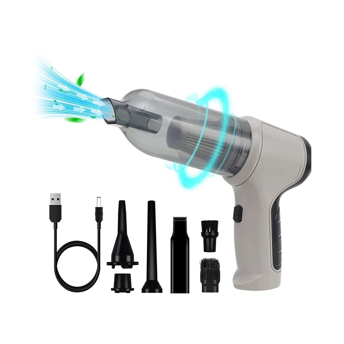 

Compressed Air Duster, Keyboard Cleaner, 3-In-1 Mini Vacuum, Reusable Rechargeable Cordless Dust Blower Cleaner