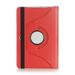 360 Degree Rotating PU Leather Flip Stand Smart Tablet Cover Shell for Tab E T560 9.6inch (Red)