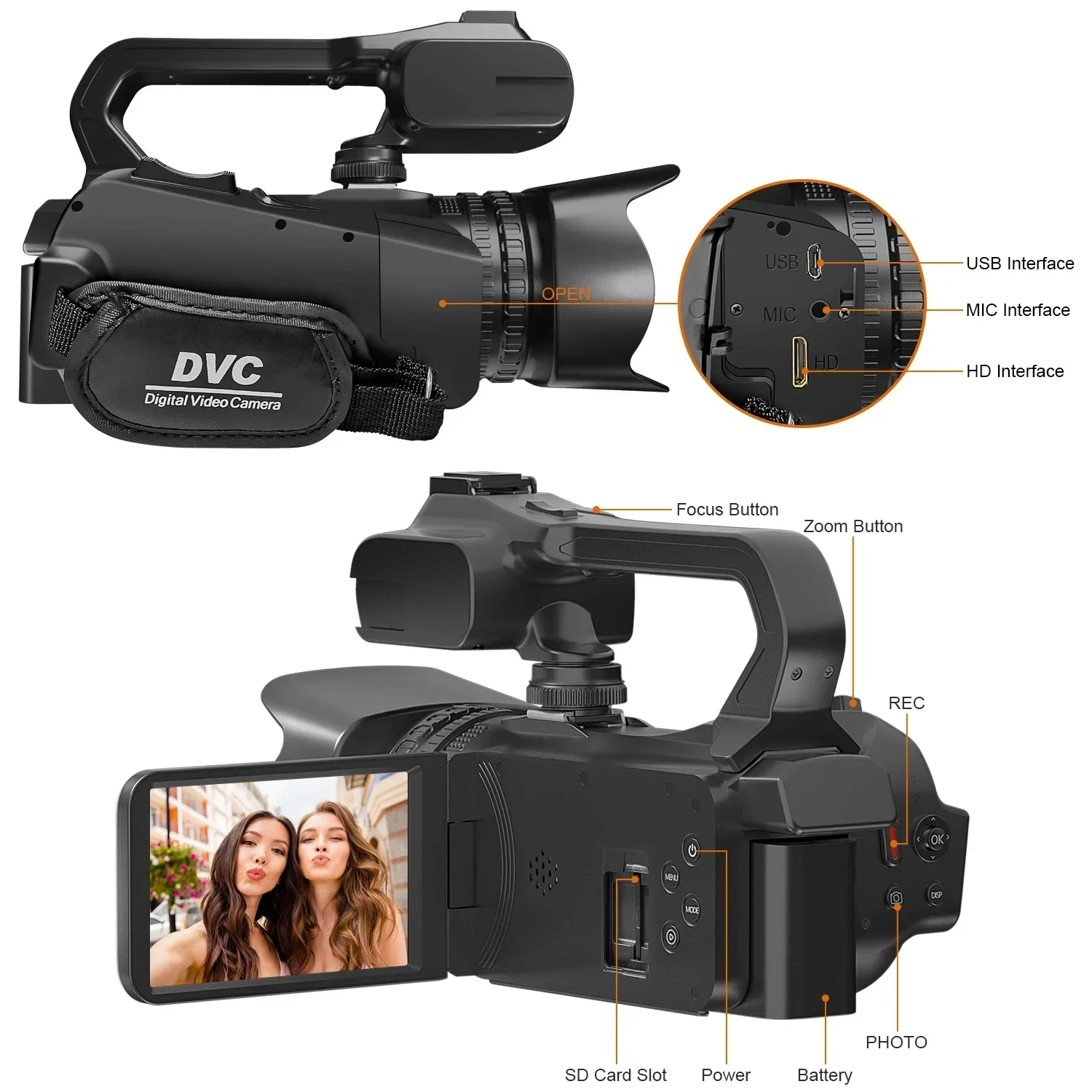 4K 64MP Professional Vlogging Camcorder 6