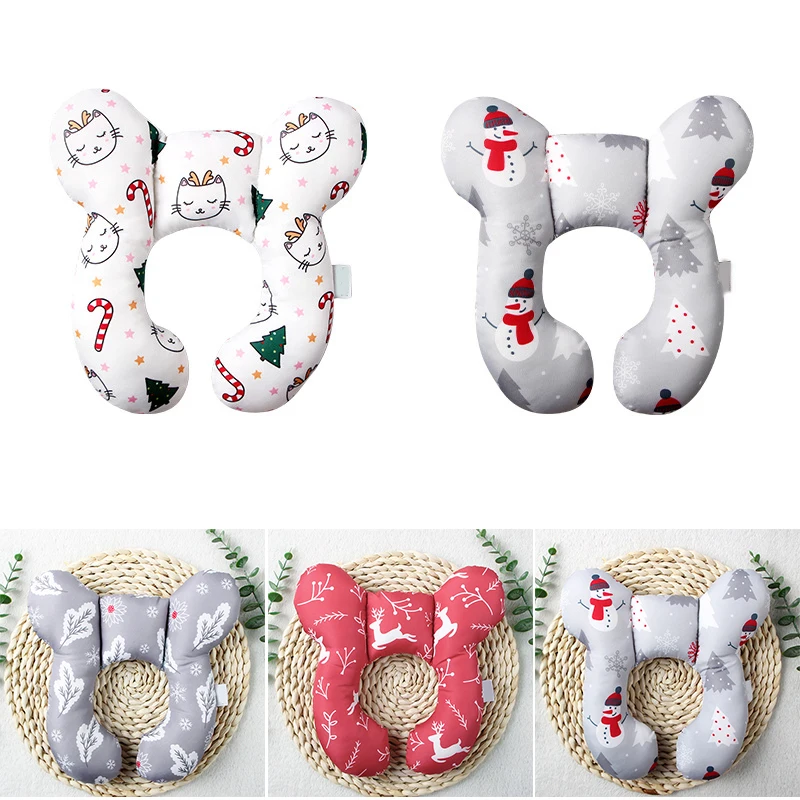 2021 Children U-Shaped Pillow Christmas Themed Print Infant Head and Neck Support for Car Seat Pushchair | Автомобили и мотоциклы