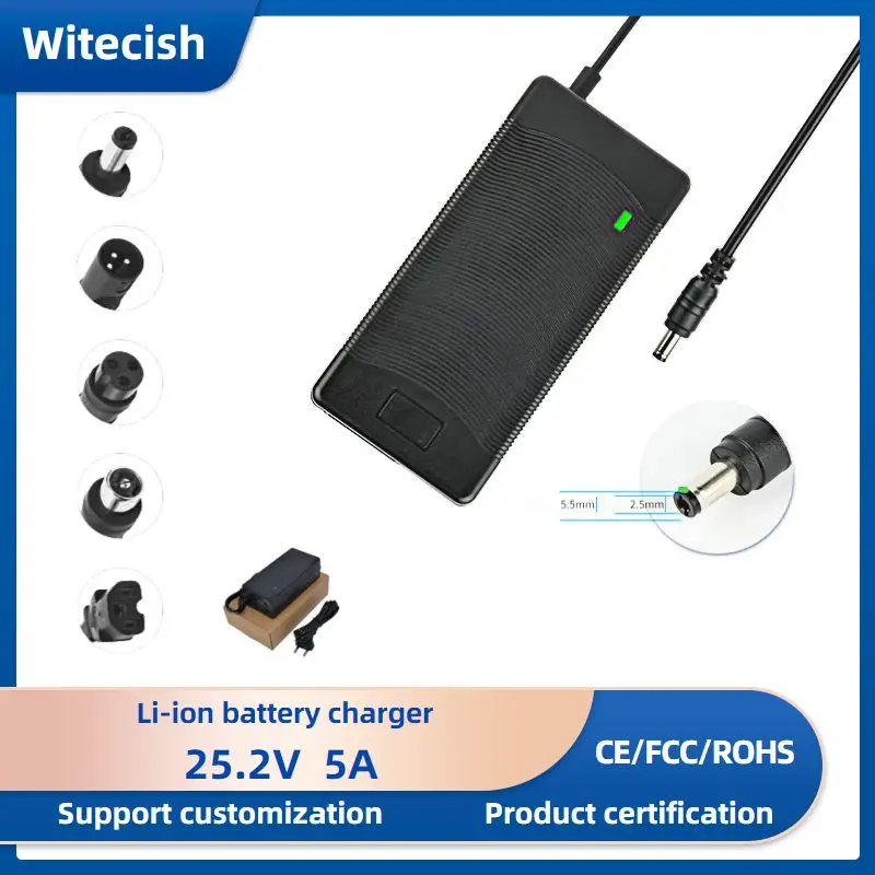 

Зарядное устройство для литий-ионных аккумуляторов 25,2 в, 5 А для 6 серий, 21,6 в, 22,2 В, 24 В, хорошее качество, набор литий-полимерных аккумуляторов