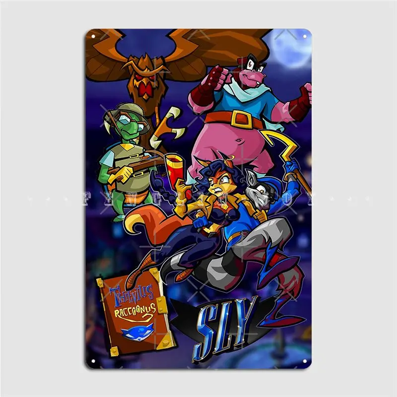 Sly Coopers E The Thievius Raccoonus Metal Sign Club Cinema Design Poster Poster In Latta
