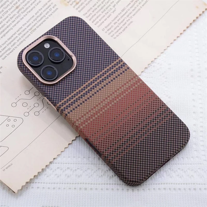 Carbon Fiber Relief MagSafe Case with Alloy Lens