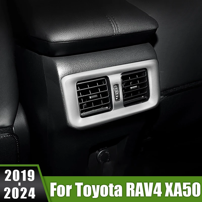 

For Toyota RAV4 XA50 2019 2020 2021 2022 2023 2024 RAV 4 Hybrid ABS Car Rear Air Conditioning Vent Outlet Frame Sticker Cover
