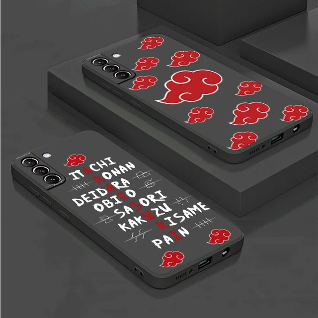 Naruto Akatsuki Capa de Telefone Nuvem Para Samsung Galaxy S23 S22 S21 S20  Ultra Plus FE S10 4G S10E Note 20 10 Plus Com Tampa De Cordão - AliExpress