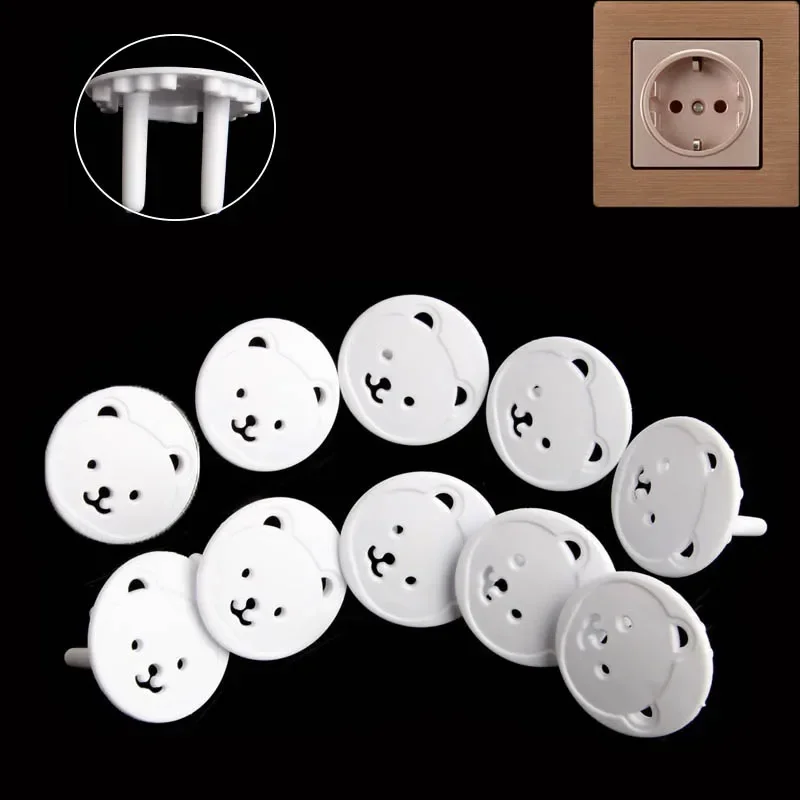 Power Kid Socket Cover Baby Child Protector Guard Mains Point Plug Bear 10X