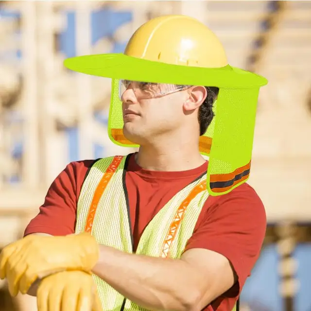 Kemény Kalap Visor Napsütéses, Teljes Karimás Kalap, Napi Pajzs Nyak Védelem Lélegző Összecsukható, Nagy Láthatóság Nap - Image 5