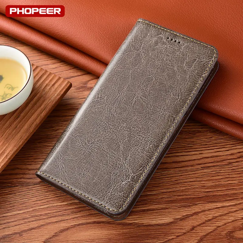 luxury Genuine Leather Case For XiaoMi Poco M5 M5S M4 M3 M2 F1 F2 F3 F4 GT Pro Phone Retro Crazy Horse Flip Cover