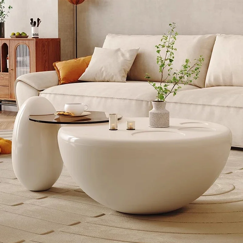 

White Nordic Modern Coffee Table Minimalist Round Cute Round Coffee Tables Dressers Living Room Table Basse De Salon Furniture