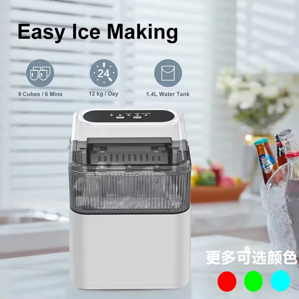 YYHC-home ice maker machine , Portable Ice 12kgs/24Hrs, Bullet Ice for Home Kitchen Office Party Mini