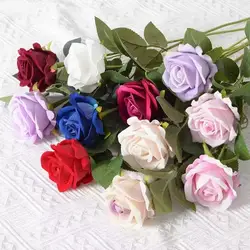 Elegant Artificial Red Rose Bouquet for Home and Wedding Decor (Flannel Mixed color)