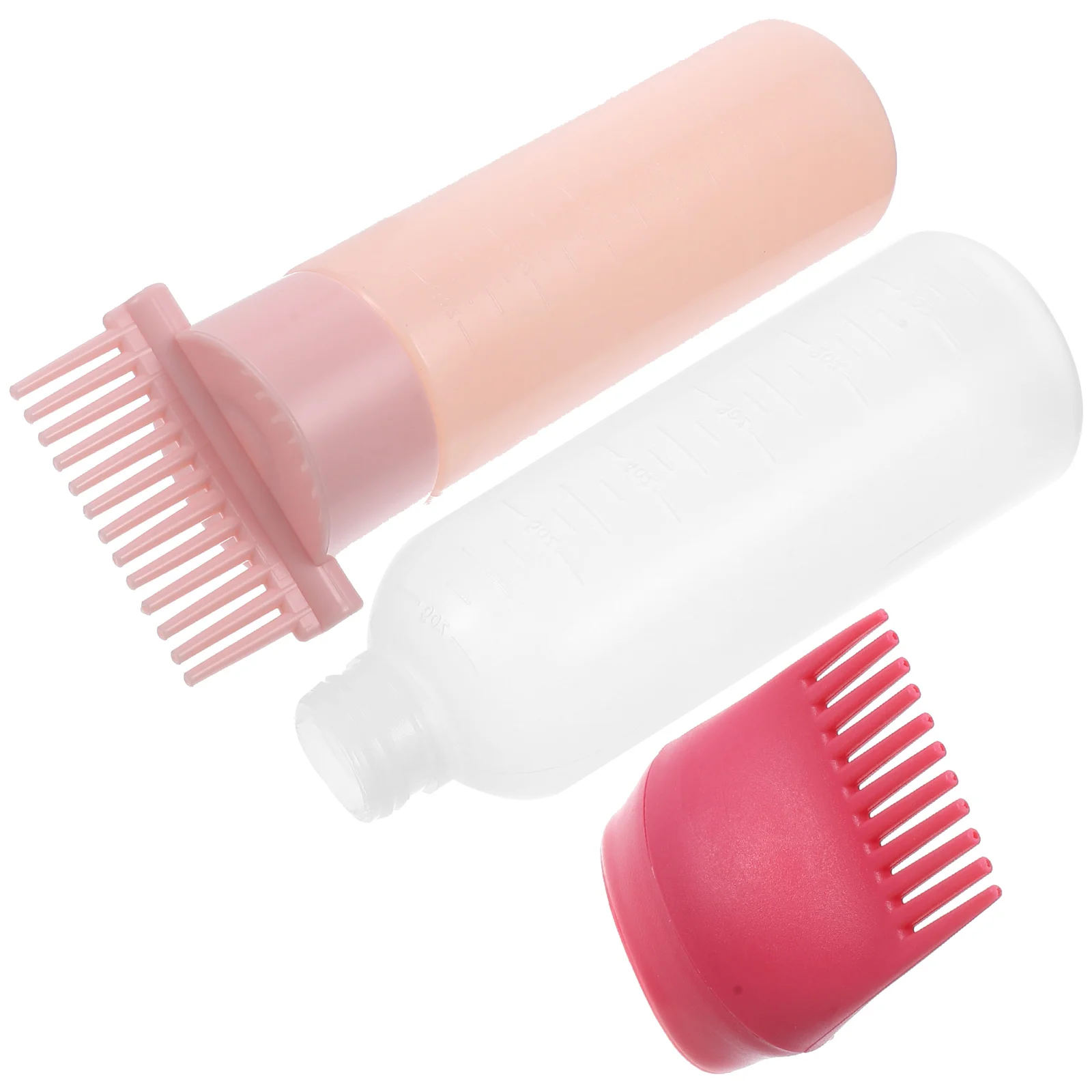 

2 Pcs Massage Comb (pink Set) Hair Day Shampoo Oil Applicator for Brush Anticaida Oiling Bottle