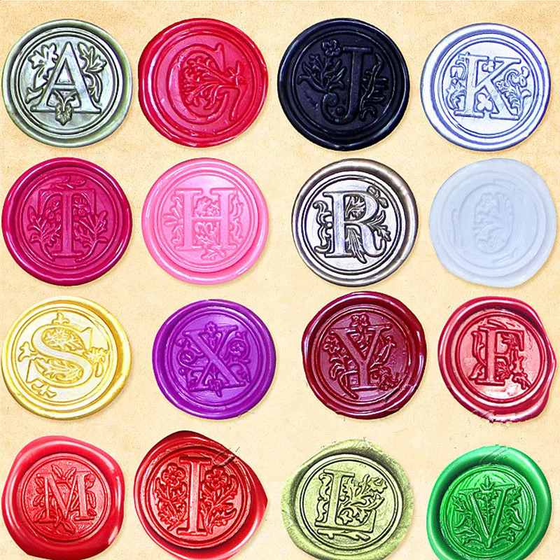 sealing wax beads 100pcs Retro Seal Stamp Bead Vintage Octagon Sealing Wax Beads for Scrapbooking Wedding Craft Decor Card Making Tools