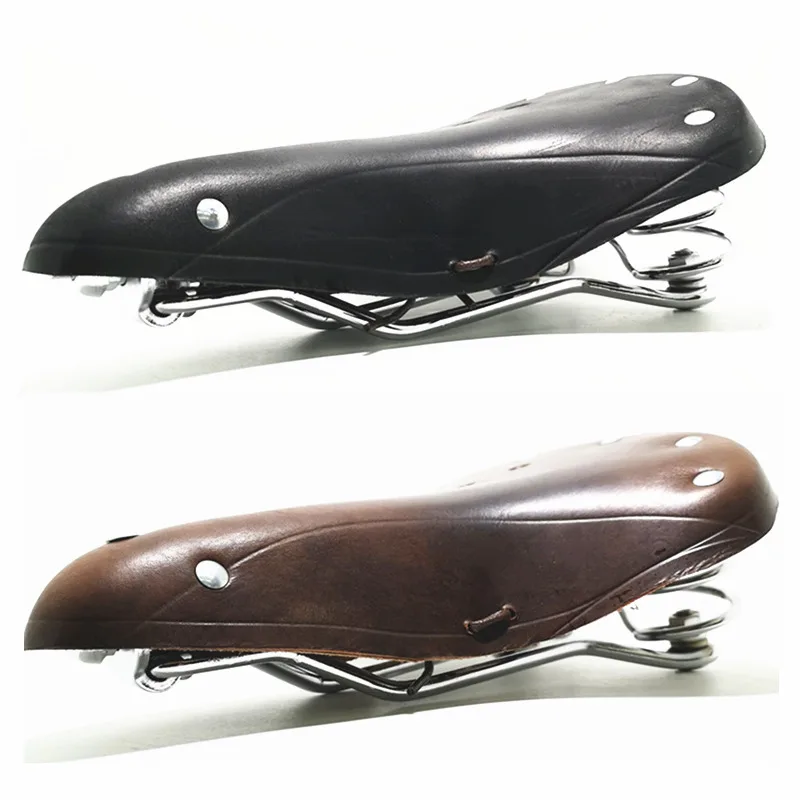 G98 Bicycle Saddle Pure Cowhide Handmade Seat Custion Bike