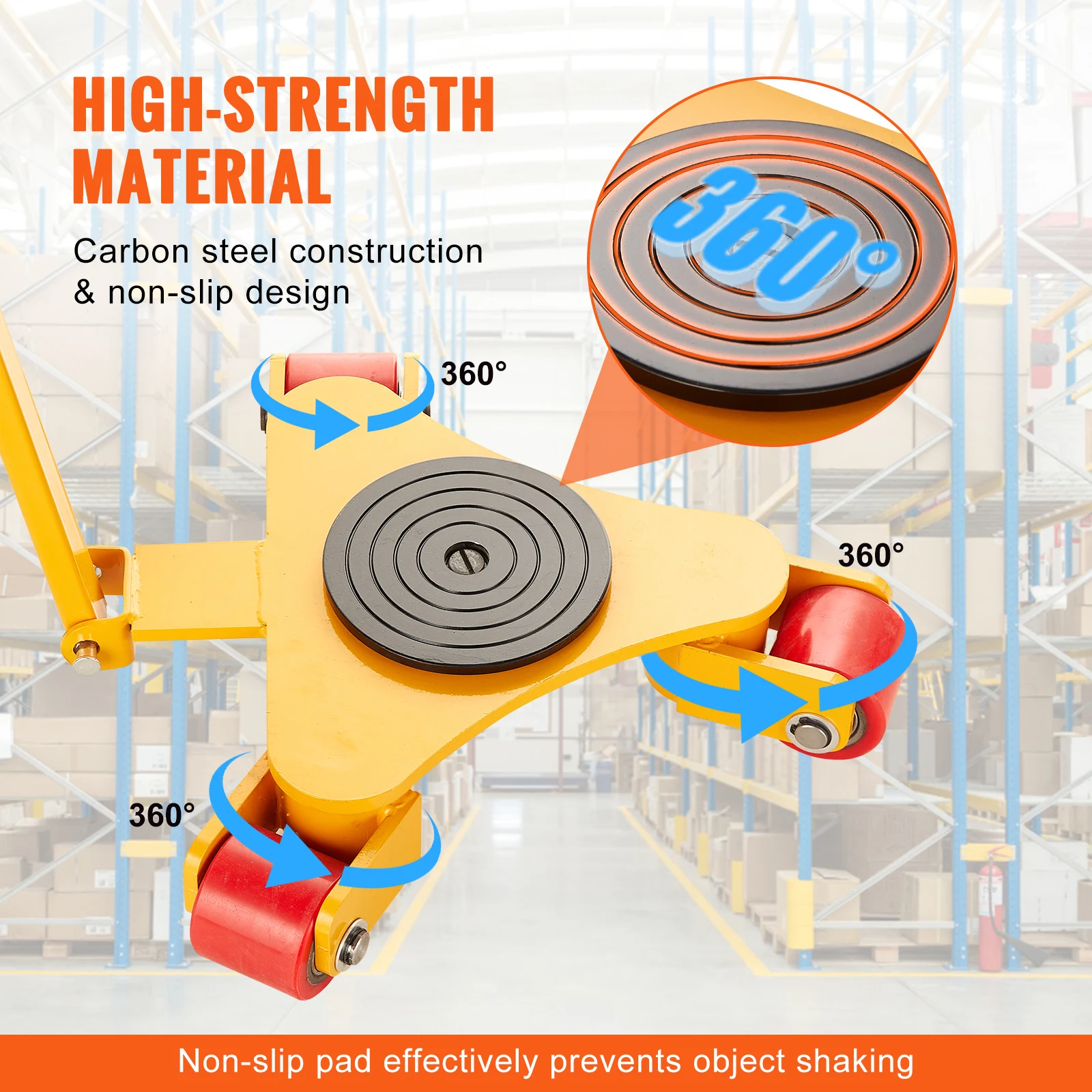 Heavy Duty Industrial Machinery Mover with 360 Swivel Wheels