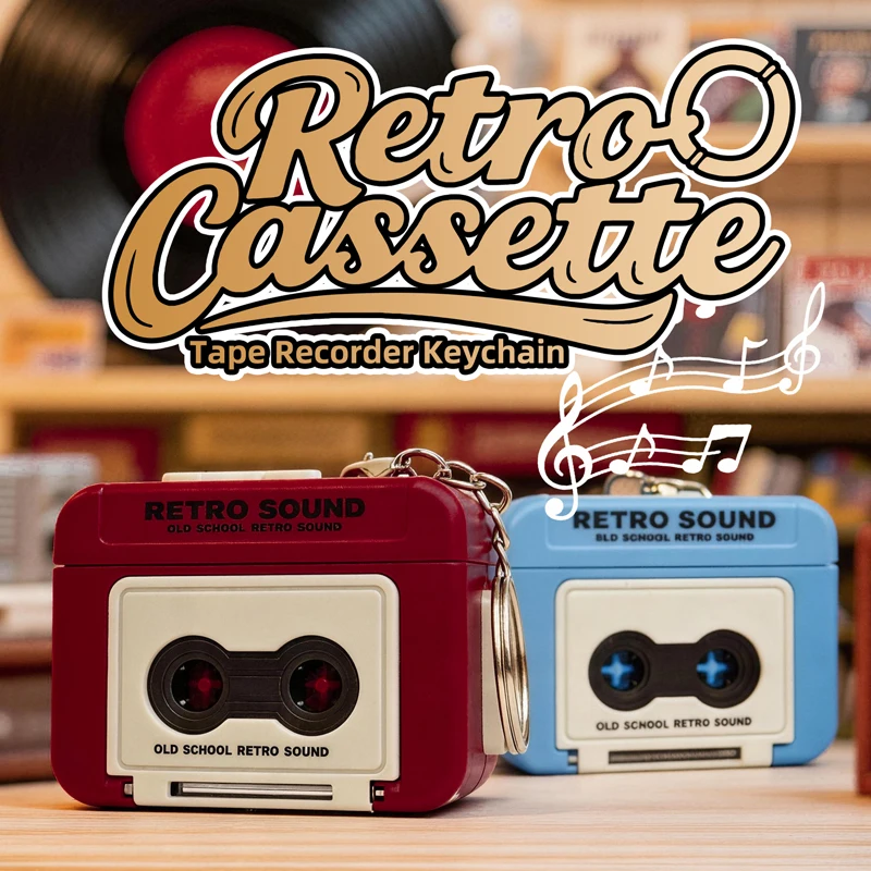 Retro Tape Recorder Keychain - Image 1