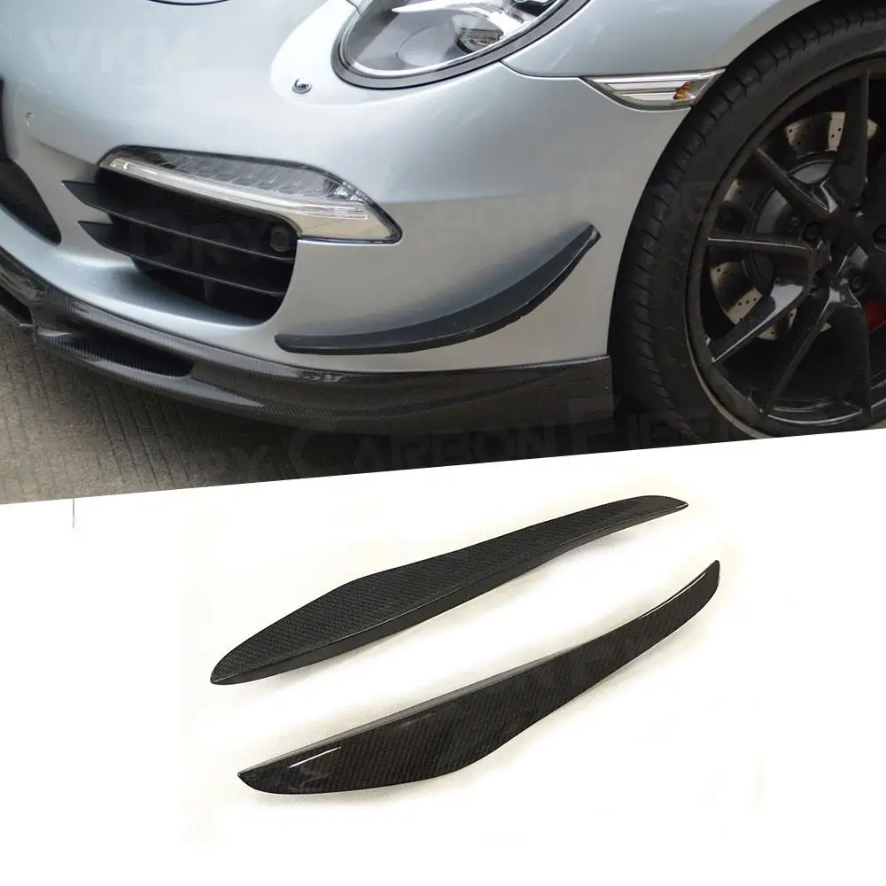 

2PCS Carbon Fiber Front Bumper Side Fins Trims Canards Winglet fit for Porsche 911 991 GT3 2012 - 2015 FRP Body Kits
