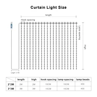 400 LED RGB Curtain Lights BT APP Smart Programmable USB 5V Fairy LED String For Window Bedroom Party Valentine's Day Birthday - Image 4