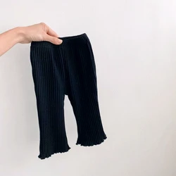 Infant and Toddler Stretch Slim Pants - Solid Color Summer Trousers - 3T（户外运动） (Black)