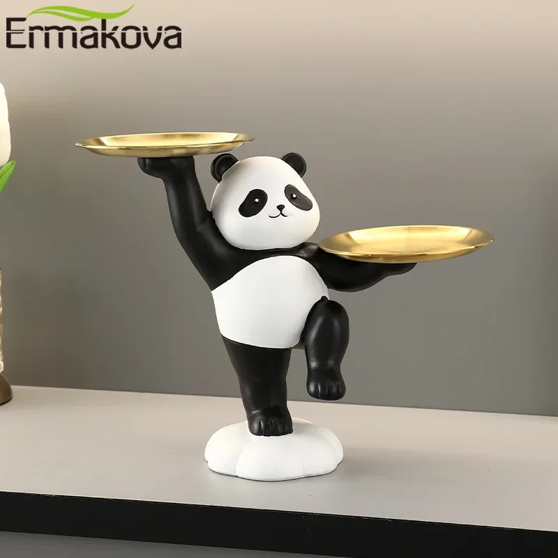 

Резиновая гигантская панда ERMAKOVA с дистанционным управлением, статуя для хранения, скульптура животного, декор для обеденного стола, украшение для офиса и дома