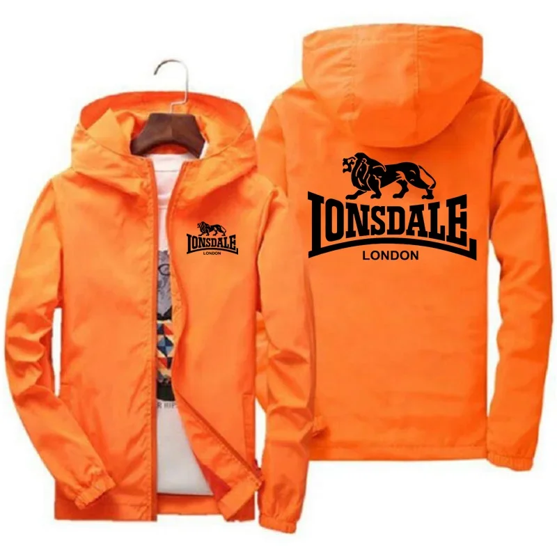 LONSDALE 여름 힙합 스트리트 남성 패션 트렌드 운동복, 캐주얼 조깅, UV 차단 및 방수 학생