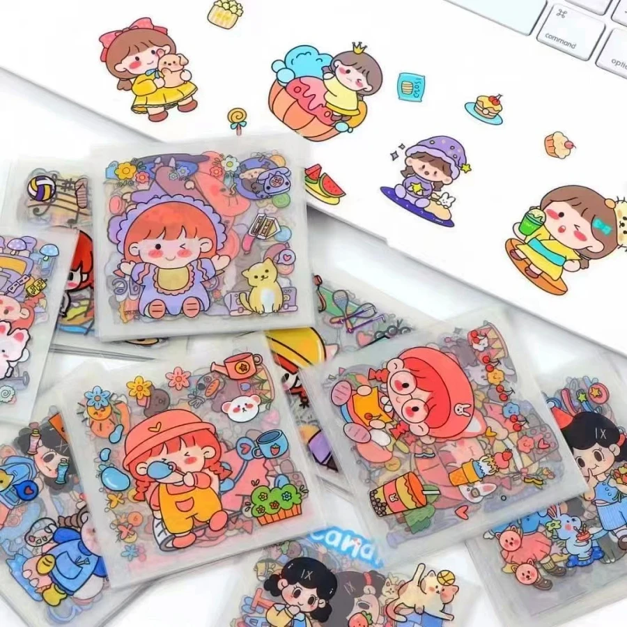 1 صندوق يحتوي على 100 قطعة من ملصقات الرسوم المتحر...