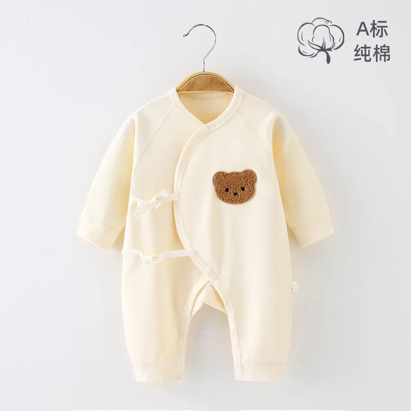 

Spring New Baby Onesie Pure Cotton Baby Clothes Female Newborn Clothes Long Sleeve Monk Clothes Male