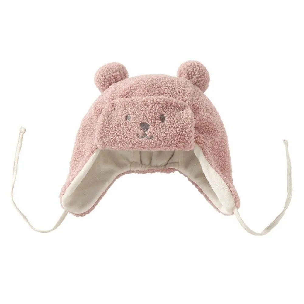Warm Cartoon Bear Beanie Hat for Kids