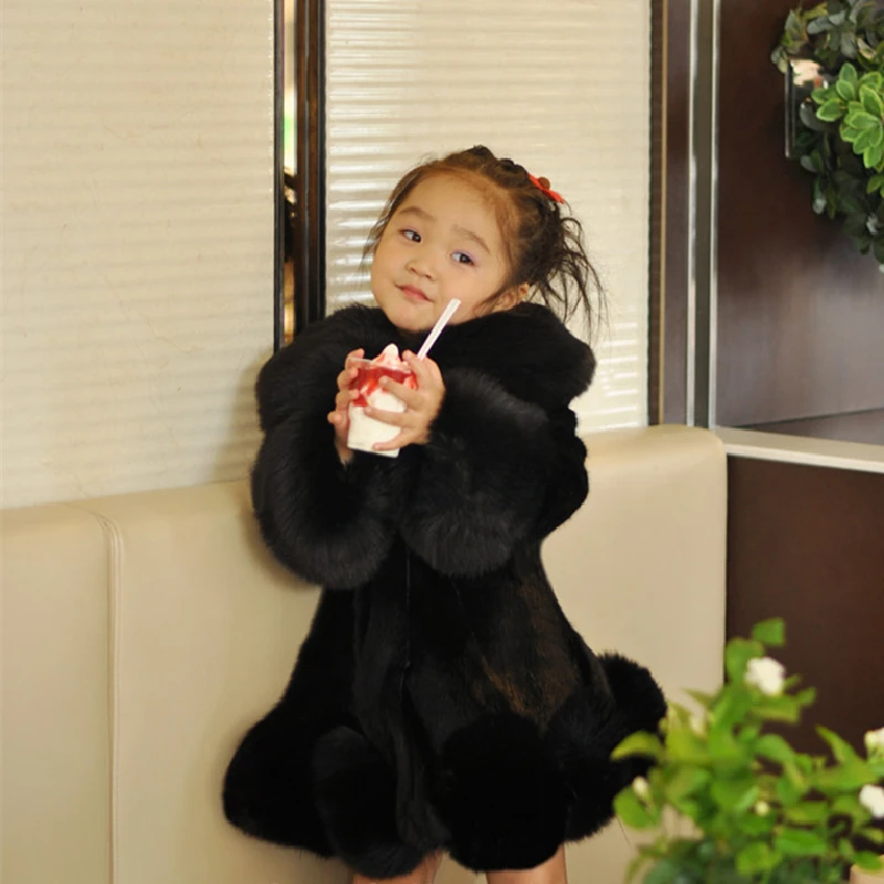 

Baby Kids Clothes Girls Jacket 2024 Winter Fashion Solid Faux Mink Fox Fur Coat for Teen Girl Soft Warm Children's Clothing