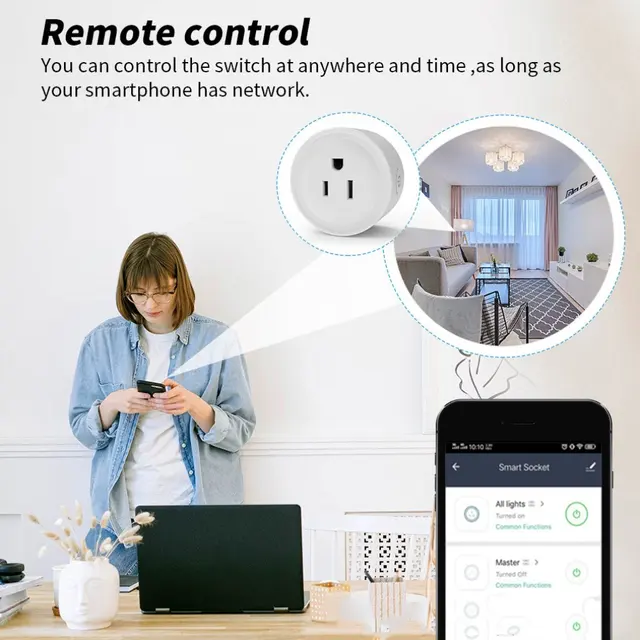 10A Smart Socket WiFi US Plug 3pin Adapter Home Voice Control With Energy  Monitering Timer Function Power Outlet Set