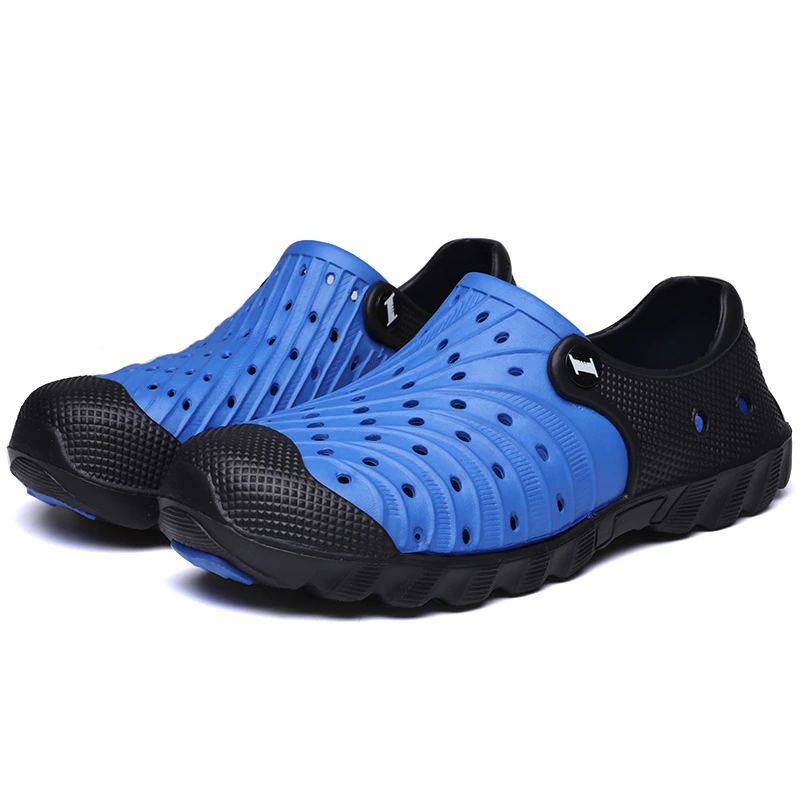 perdonado Abundante Fructífero Sandalias con agujeros para hombre, zapatos de goma EVA para jardín, color  negro y azul, para playa, verano, shz78|Sandalias de hombre| - AliExpress