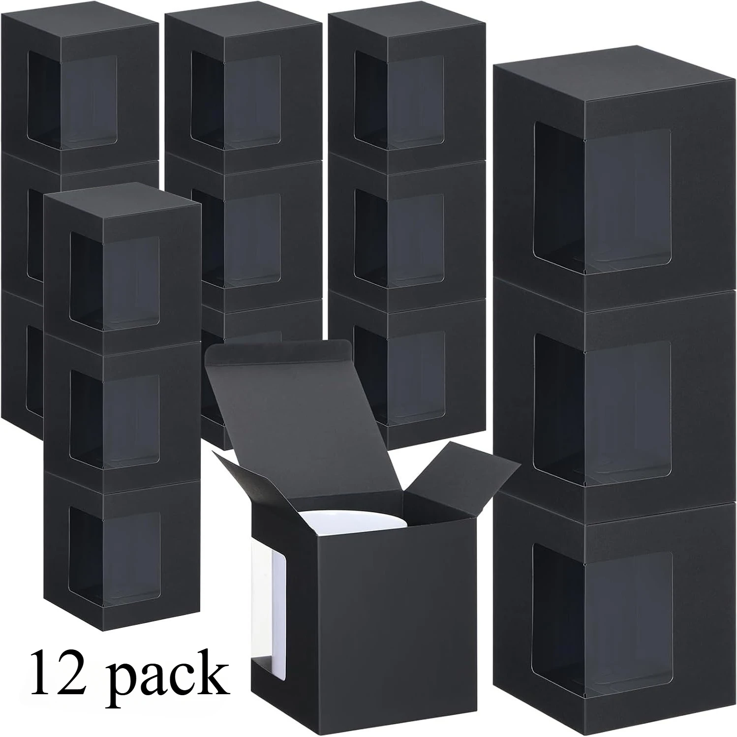 12-Pack Decorative Gift Boxes with Window for Sublimation and Coffee Mugs