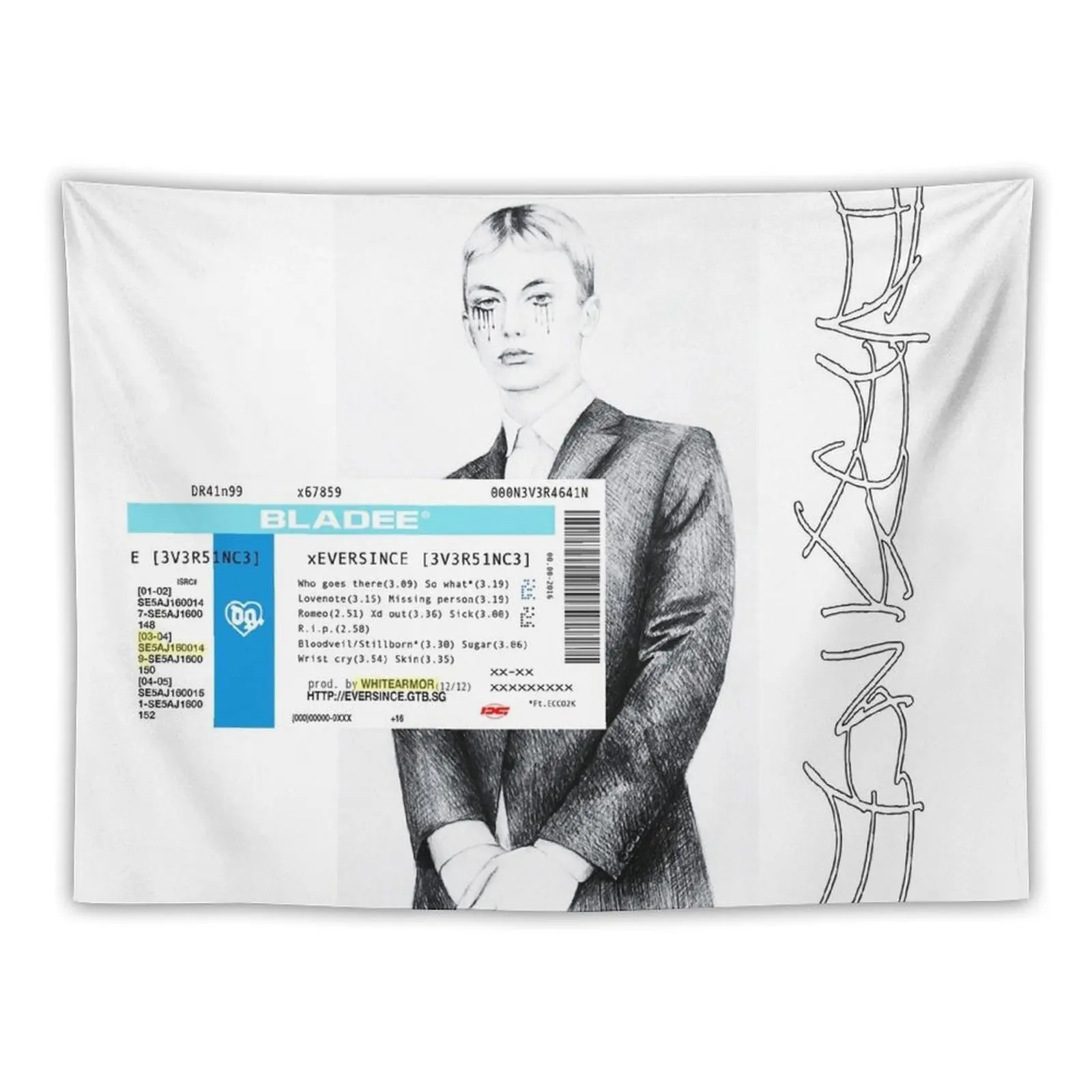 

Eversince Bladee HQ Album Cover Tapestry Wall Carpet Wall Hanging Decor Tapestry
