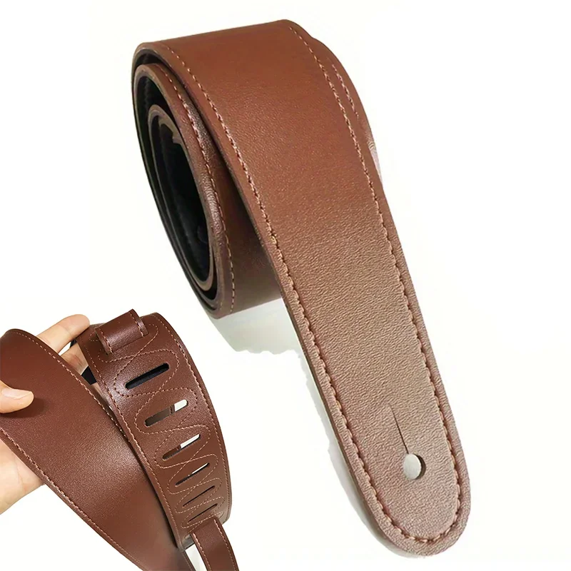 Premium Adjustable Double-Sided Leather Guitar Strap, 2.36 Wide, 46.47 to 53.54 Length Range