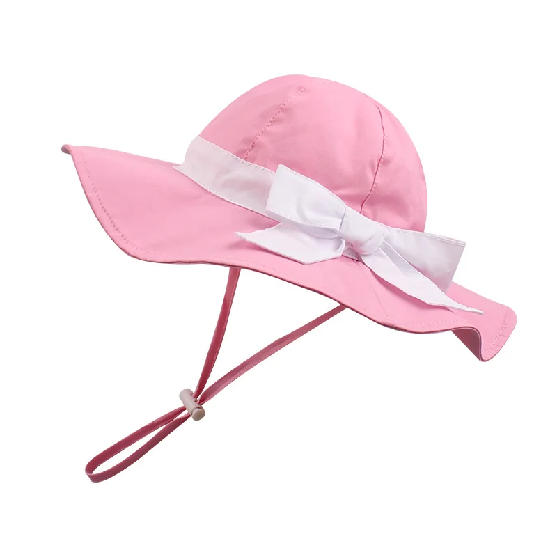 

Baby Hat for Sun Visor Bow Caps for Kids Girl Child Bucket Hats Bow Summer Toddler Girls Beach Fisherman Cap Cotton Kids Spring