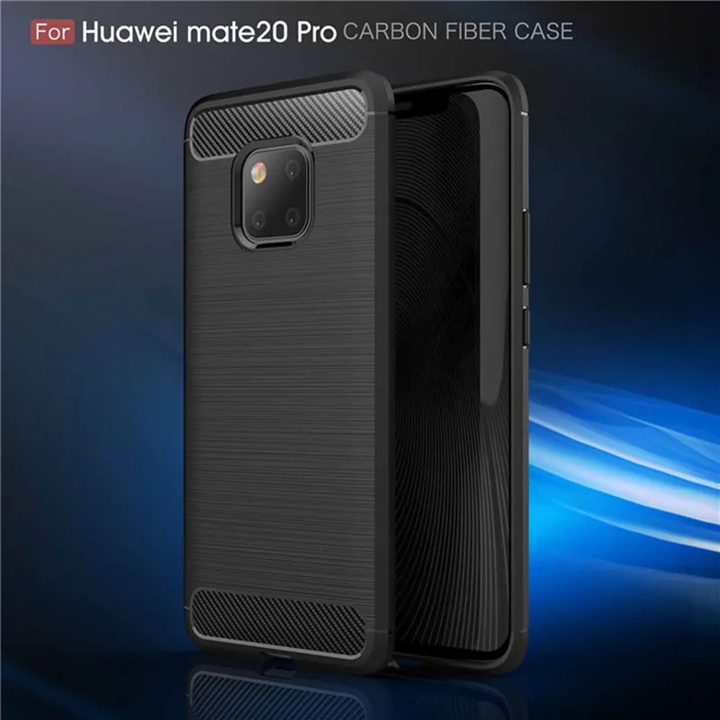 Carbon Fiber Shockproof Silicone Bumper Back Cover