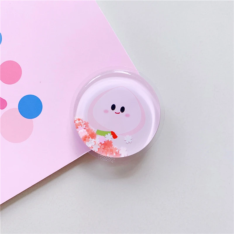 Adorable Quicksand Liquid Milk Tea Phone Holder with Puppy Poppings Design