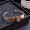 YEEVAA 1pc Natural Crystal Bracelet Irregular Raw Stone Copper Wire Wrapped Chakra Healing Balance Gemstone Bangle Jewelry Gift 1