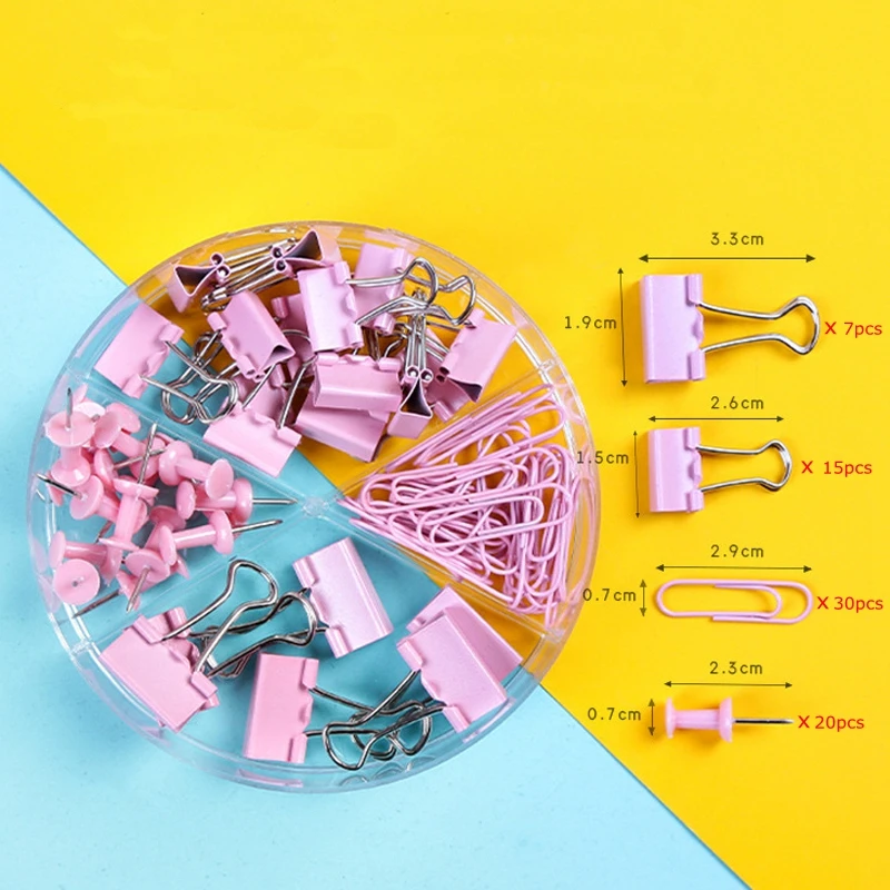 Cute Pink Stationery Clip Set