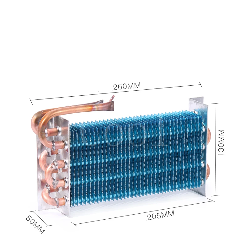 Evaporator Freezer Refrigerator Freezer Refrigerated Display Cabinet Copper Tube Fin Air-cooled Condenser 2*4*260MM
