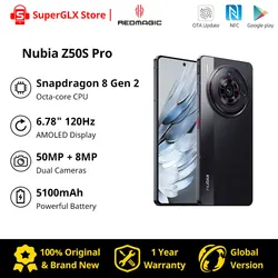 New Nubia Z50S Pro 5G Global Version 6.78 inch 120Hz AMOLED flexible Snapdragon 8 Gen 2 Latest 50MP Dual Cameras 80W Fast Charge