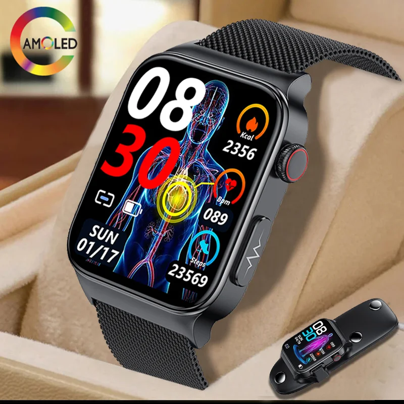 2023 Blood Glucose Smart Watch Women Health ECG Blood Pressure Body