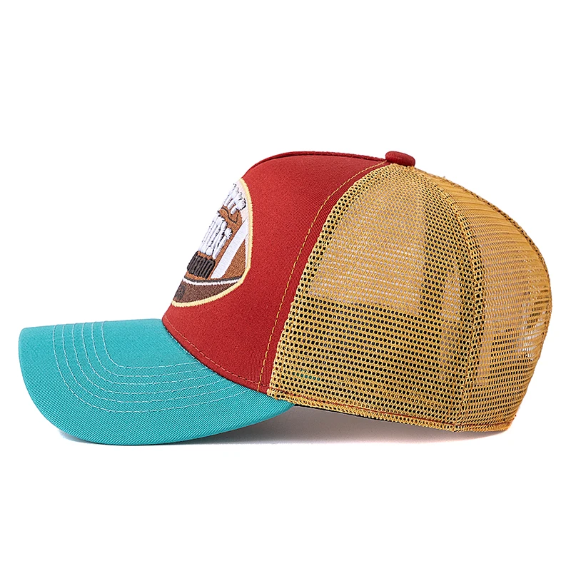 Hot Sale Unisex Football Pattern Mesh Trucker Hat Summer Breathable Baseabll Cap Embroidered Snapback Cap for Men And Women