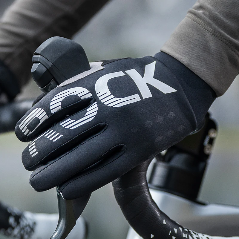 ROCKBROS Bike Glove Winter Warm Windproof Gloves Fleece Long Finger Touch screen Gloves Outdoor Sports Running Riding Mittens 2