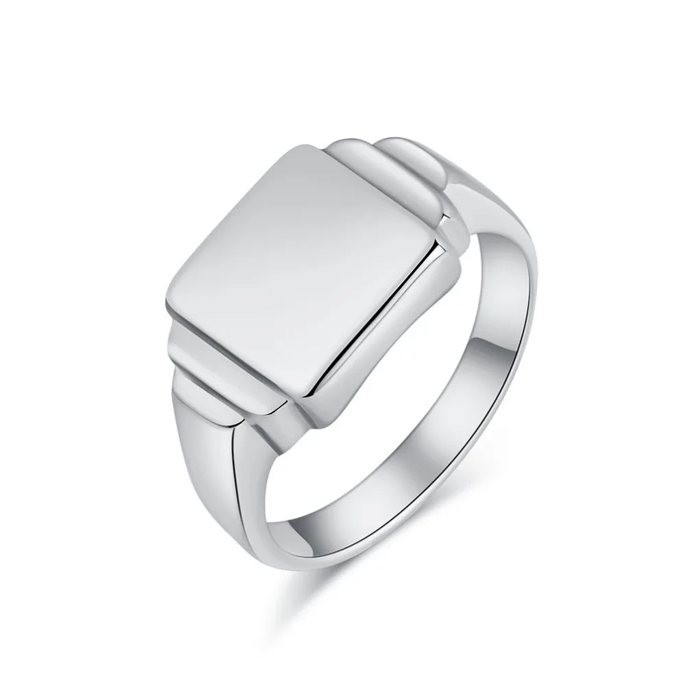 INS anelli con superficie liscia quadrata geometrica semplice, dito donna uomo in acciaio inossidabile, gioielli alla moda - immagine 6