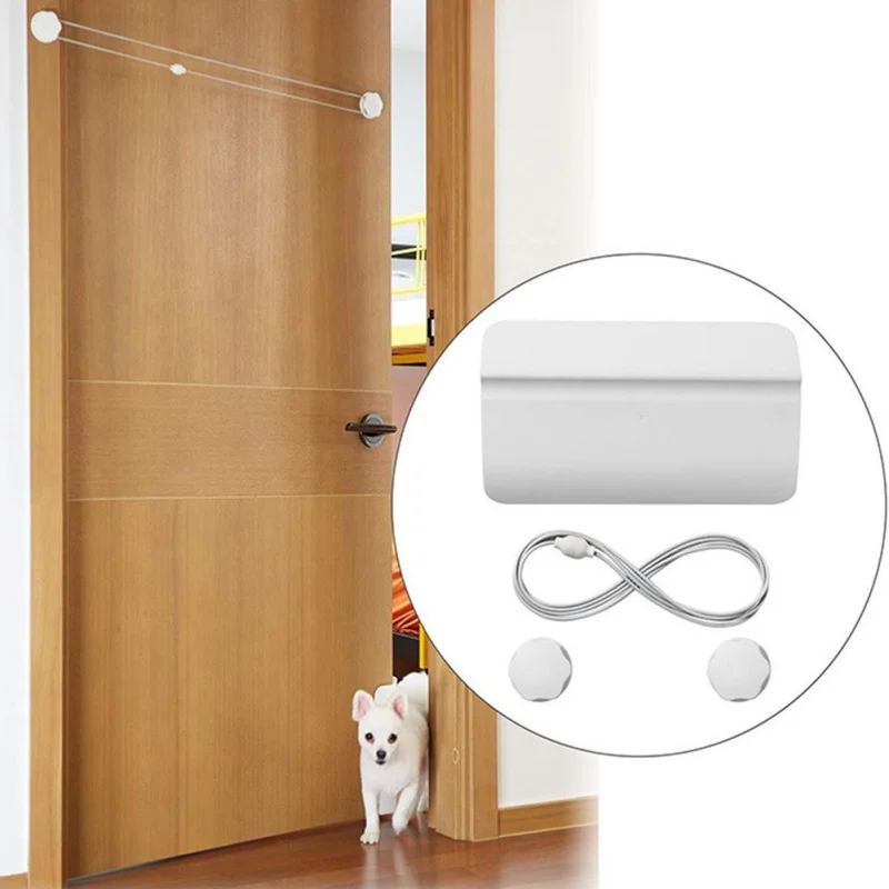 Pet door opener controllable entry training tool without drilling easy installation for dog cat removable