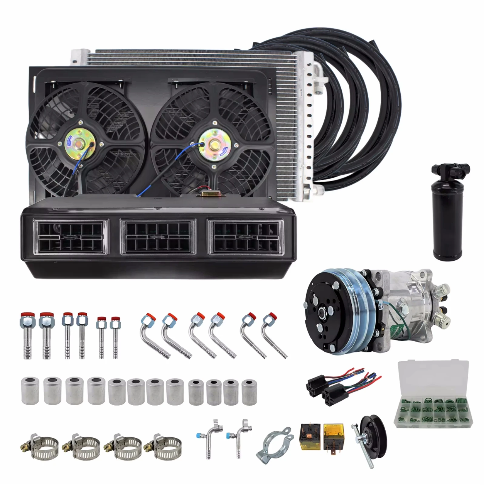 RV65F 12V/24V automobile air conditioning 508 compressor kit, for farm car engineering van AC accessories