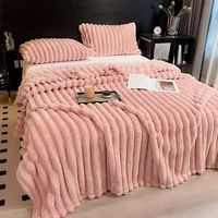Couverture Multifonctionnelle en Flanelle Rayée Épaisse et Large, Peut Servir de Drap, Couverture de Lit, Couverture de Canapé ou Couverture de Sieste Cama Sofá Siesta Dormitorio Sala de estar Viaje Hogar Flanelle Épai 5