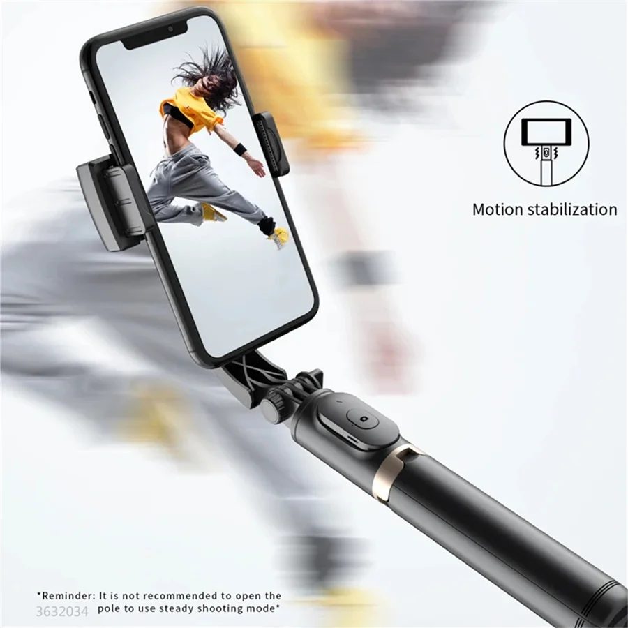 Wireless Foldable Gimbal Stabilizer Selfie Stick Tripod
