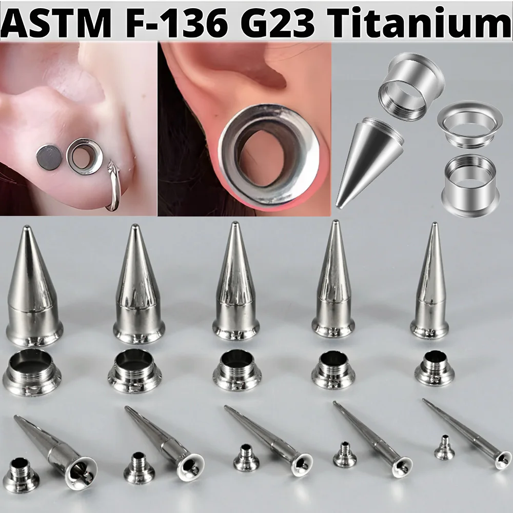 Ear Plug Thread Type 1 Set of 3PCS Tool Titanium Internal Thread Double Horn Ear Stretcher ...